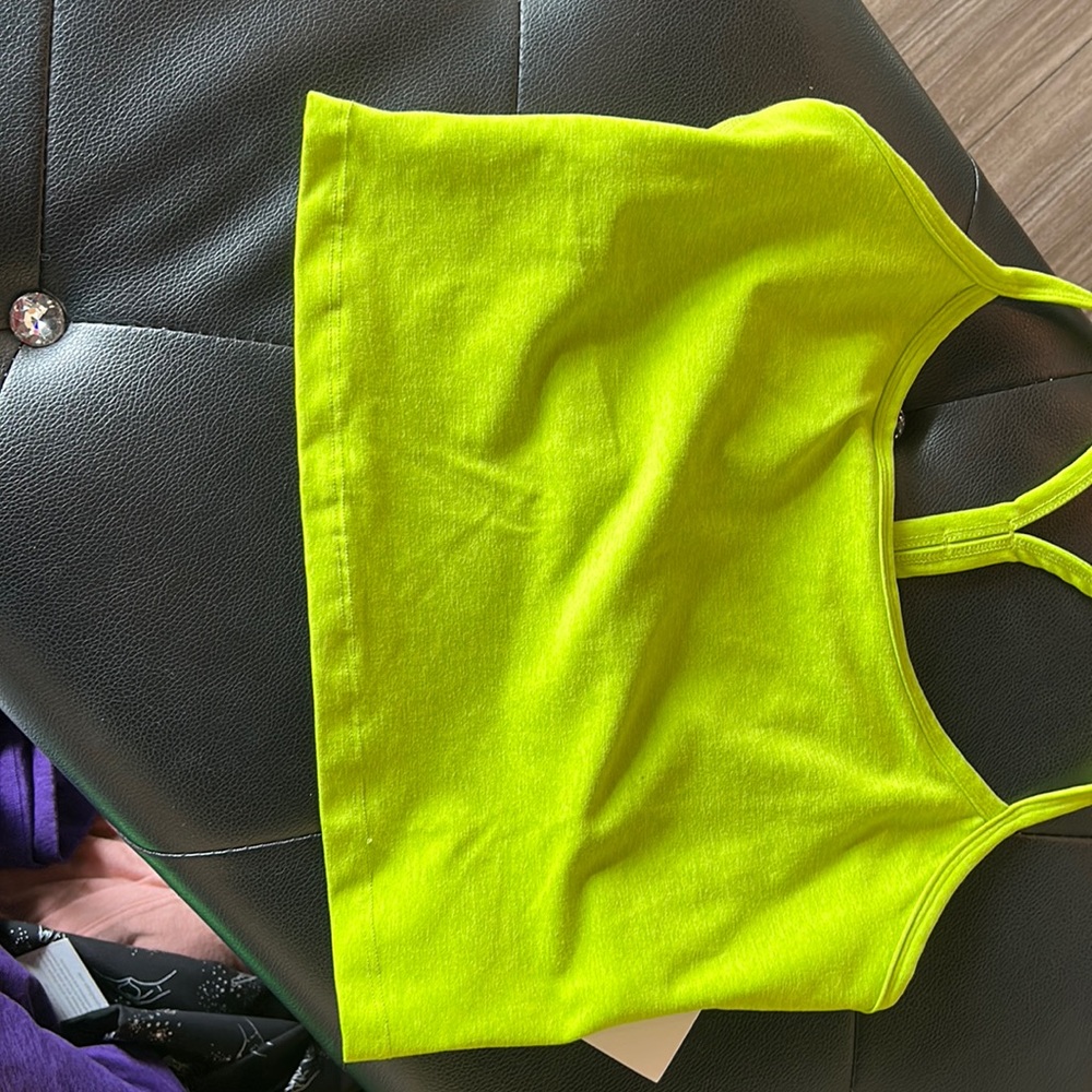 BNWT Beyond Yoga space dye Slim Racer Back crop tank! lime!